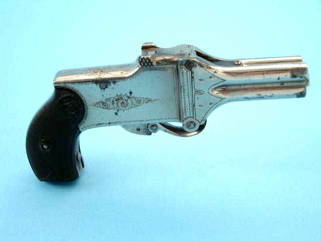 Rare Patent Belgian Double Action Breech-Loading Cartridge Pepperbox/Derringer by A. Chuchu