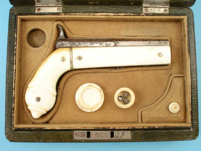 Fine Cased Percussion Knife-Pistol, Unsigned, Probably Belgian, c. 1860