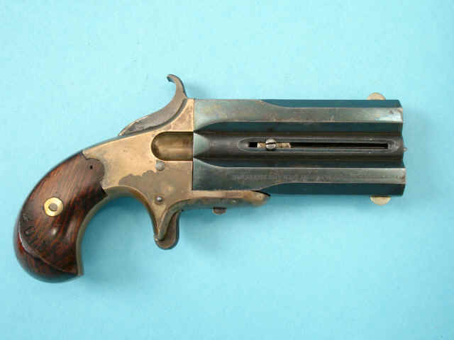 Scarce Frank Wesson Large Frame Superposed Derringer, with Sliding Dagger in Center Barrel Aperture, from the U.S. Cartridge Co. Collection