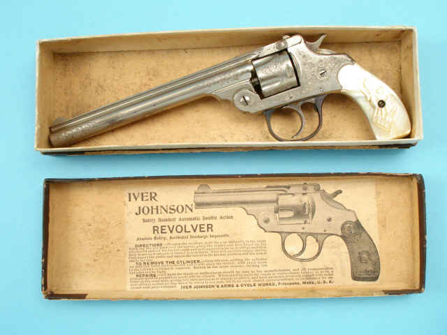 Rare Boxed and Engraved Iver Johnson Topbreak Double Action Revolver, Featuring Safety Hammer System