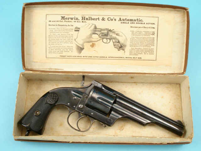 Scarce Boxed and Blued Merwin Hulbert & Co. Double Action Army Revolver with Square Butt