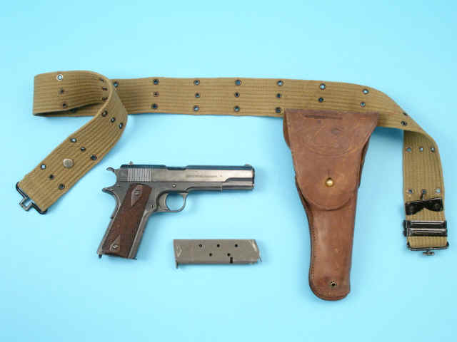 *Scarce U.S. Navy Colt Model 1911 Semi-Automatic Pistol with Holster, Web Belt and Extra Magazine