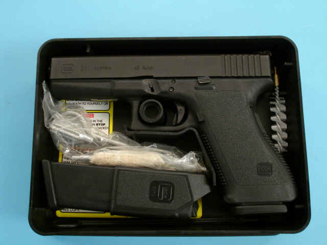 **Cased Glock Model 21 Semi-Automatic Pistol