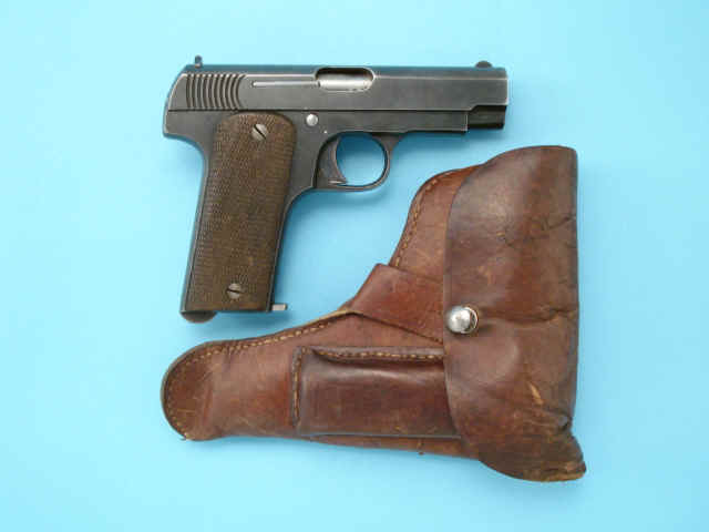 *Spanish Model 1910 Semi-Automatic Pistol with Extra Magazine and Military-Style Holster