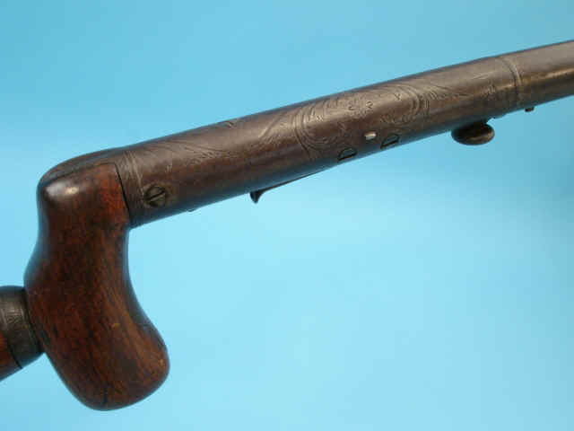 British Day's Patent Underhammer Single-Shot Percussion Cane Rifle