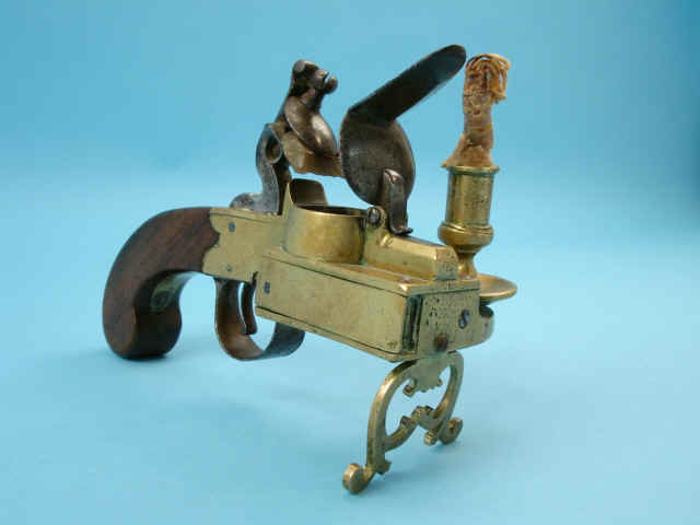 Rare Unmarked 18th-Century Tinderbox Pistol