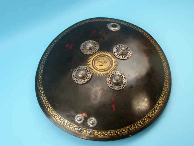 Rare and Exotic Indo-Persian 4-Barrel Percussion Shield Gun, c. 1850