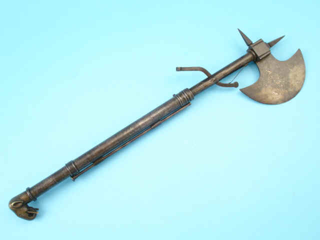 Rare Indian Matchlock Combination Knife/Axe/Gun, c. 1750