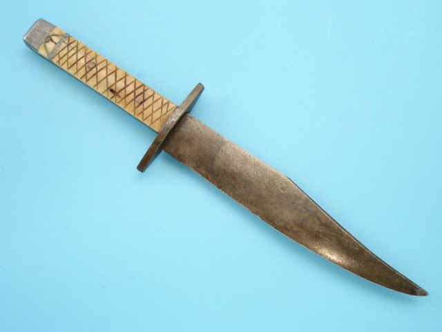 Unique and Attractive Unmarked American Hand-Forged Bowie Knife