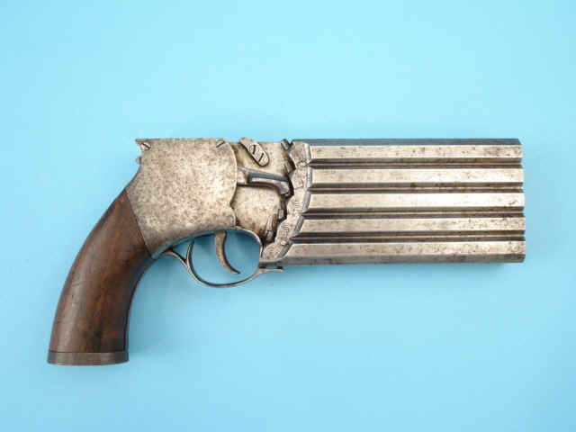 Rare and Unique Jones Patent 10-Shot Percussion Pepperbox Pistol, c. 1860