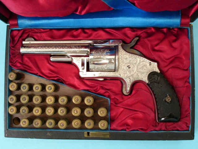 Excellent and Rare Cased and Engraved Merwin Hulbert & Co. Single Action Revolver, by Hopkins & Allen