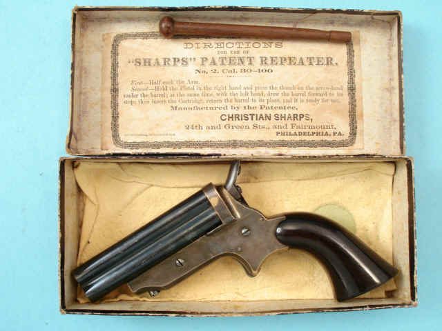 Sharps Breech Loading Pepperbox Pistol in Pasteboard Box