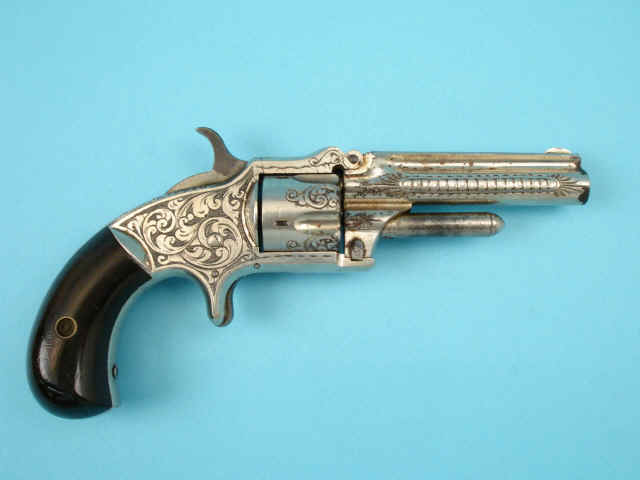 Engraved and Nickel-Plated Marlin No. 32 Standard 1875 Tipup Pocket Revolver