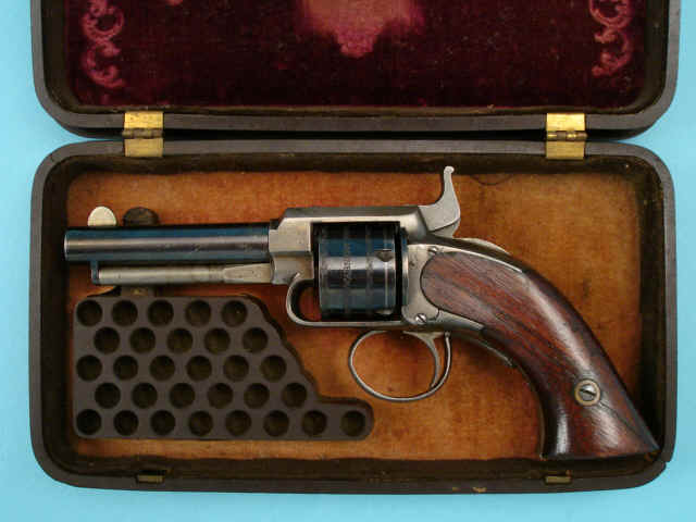 Cased James Warner Pocket Model Cartridge Revolver
