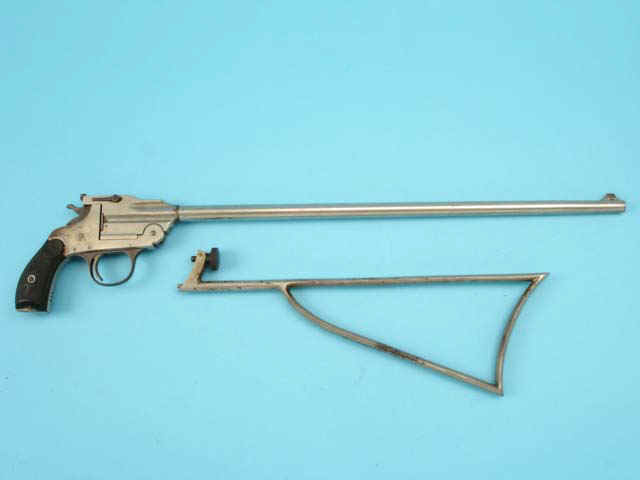 Scarce Hopkins & Allen Topbreak Pocket Rifle with Attachable Skeleton Steel Shoulder Stock Scarce Hopkins & Allen Topbreak Pocket Rifle with Attachable Skeleton Steel Shoulder Stock