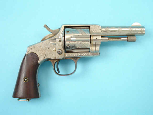 Rare Engraved Hopkins & Allen XL No. 8 Single Action Revolver with Swingout Ejector Rod and Cylinder Pin System