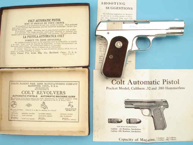 *Boxed Colt Model 1908 Pocket Hammerless .380 Caliber Automatic Pistol