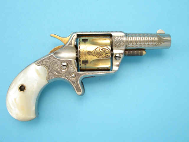 Fine Gold- and Nickel-Plated and Engraved Colt New Line .41 Rimfire Revolver with Pearl Grips and Low Serial Number