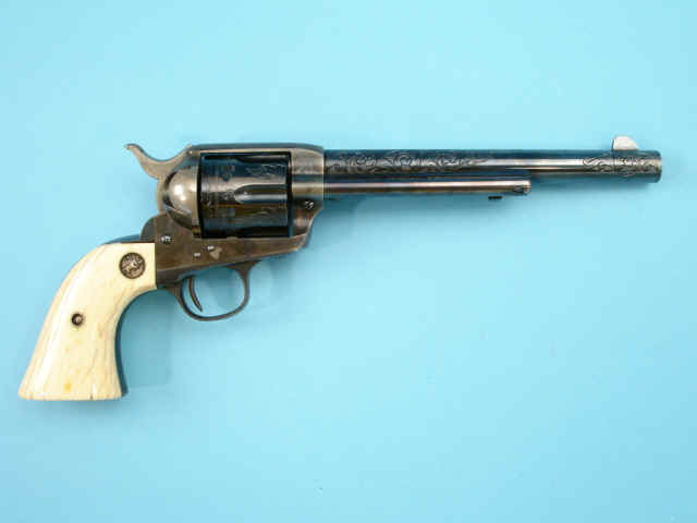 *Fine Factory Engraved Colt Single Action Frontier Six-Shooter Revolver, with Ivory Grips