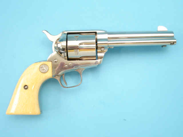 *Fine Nickel-Plated Colt Frontier Six-Shooter, with Two-Piece Ivory Colt Medallion Grips