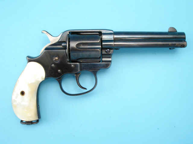 Fine Colt Model 1878 Double Action Revolver with Pearl Grips, Etched Barrel and Lanyard Swivel