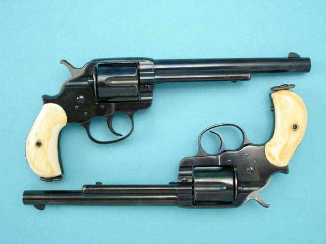 Excellent and Rare Pair of Colt Model 1878 Double Action Revolvers with Lanyard Swivels and Ivory Grips