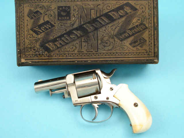 Fine Boxed British Bull Dog Double Action Revolver with Ivory Grips