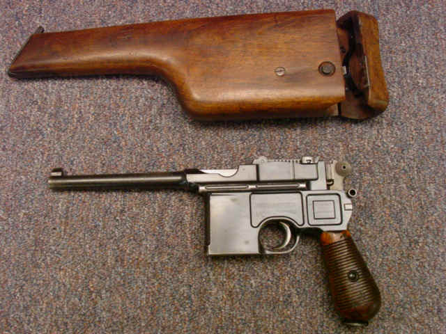 *Rare Early Cone Hammer Mauser Broomhandle Pistol, with John Rigby & Co. Agent Marking and Wood Holster/Stock