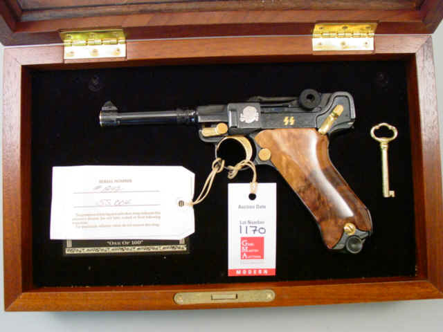 *Cased American Historical Foundation Trophy Edition Waffen SS Luger Commerative Semi-Automatic Pistol *Cased American Historical Foundation Trophy Edition Waffen SS Luger Commerative Semi-Automatic Pistol