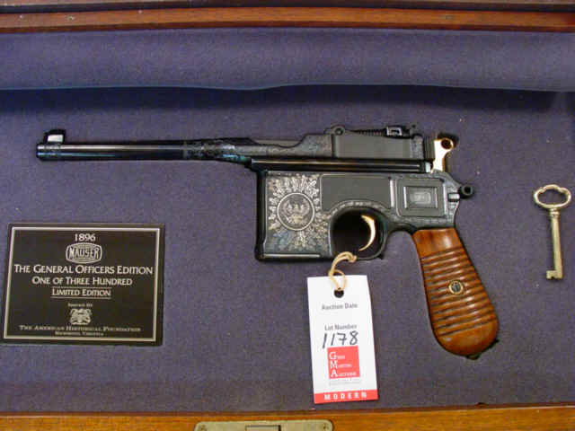 *Cased American Historical Foundation 1896 "Broomhandle" Mauser Semi-Automatic Pistol *Cased American Historical Foundation 1896 "Broomhandle" Mauser Semi-Automatic Pistol