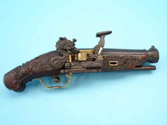 Extremely Rare Silver-Mounted Japanese Snaphaunce Pistol, c. 1650