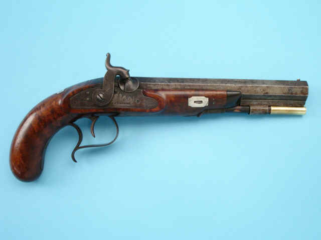 Rare Inscribed American Percussion Pistol by J.N. Creamer
