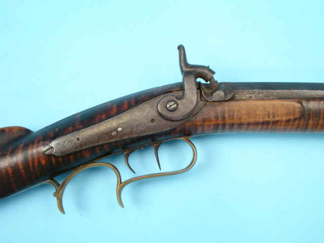 Rare Full-Stock Kentucky Percussion Rifle by J. White, Jackson, Ohio