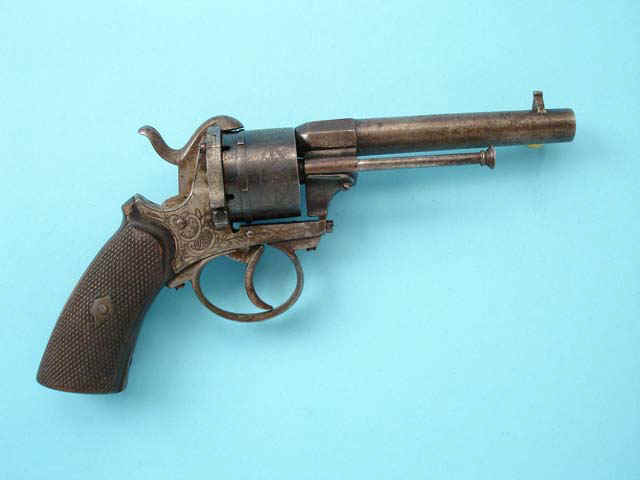 Unmarked Belgian Medium Frame Pinfire Revolver