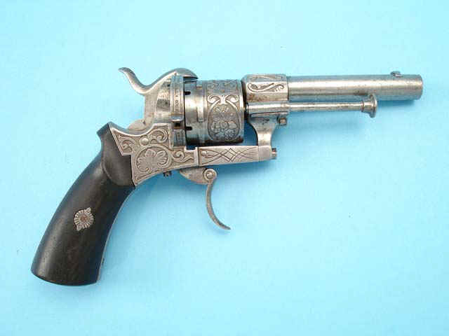 Engraved Belgian Pinfire Pocket Revolver