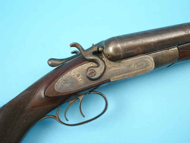 Heavy 12 Gauge John P. Lovells Sons Hammer Double Barrel Shotgun