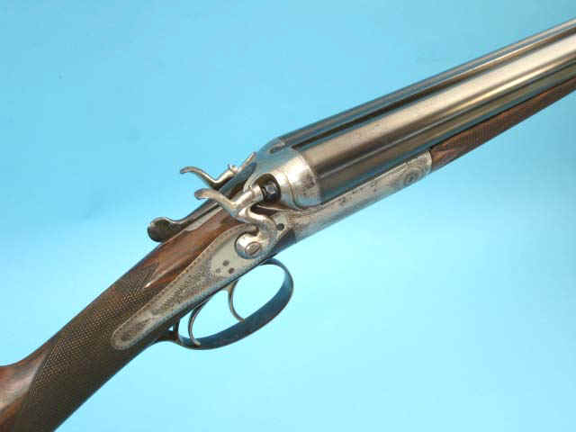 *Cased 12 Gauge E. Anson Hammer Double Barrel Shotgun.