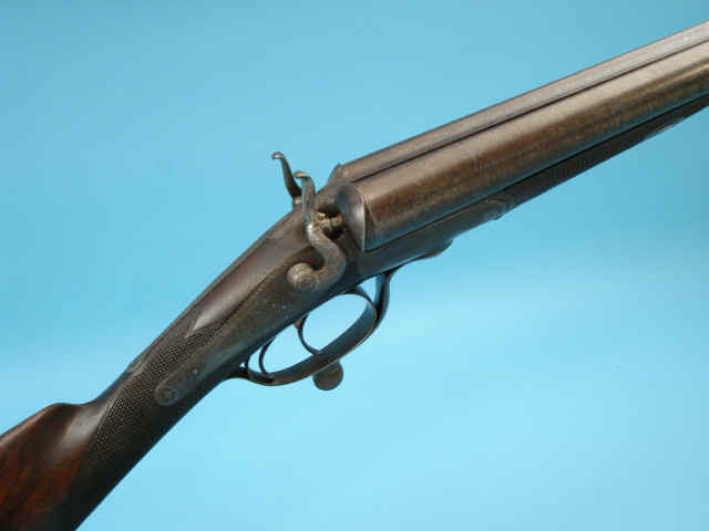 10 Gauge John Hall Hammer Underlever Double Barrel Shotgun with Case.