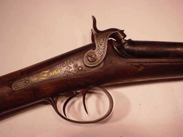 French Percussion Double Barrel Shotgun by Zaoue