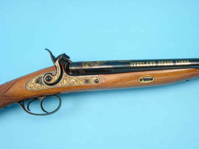 Overland Stage Lines Commemorative 12-Gauge Percussion Shotgun with Display Rack by U.S. Historical Society