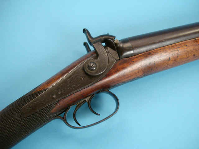English Double Barrel Percussion Shotgun by Moore & Co.