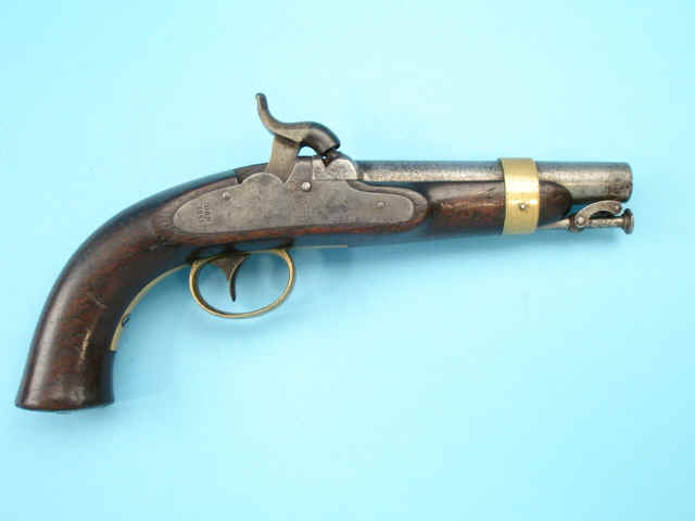 U.S. Martially Marked Model 1842/43 Percussion Navy Issue Pistol by N.P. Ames