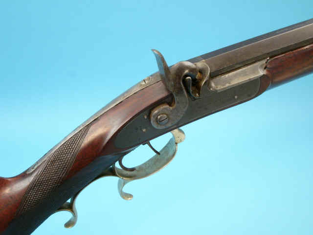 Rare Agent Marked American Halfstock Single Shot Percussion Plains Rifle by Slotter and Company, Philadelphia, Made for A. J. Plate, San Francisco